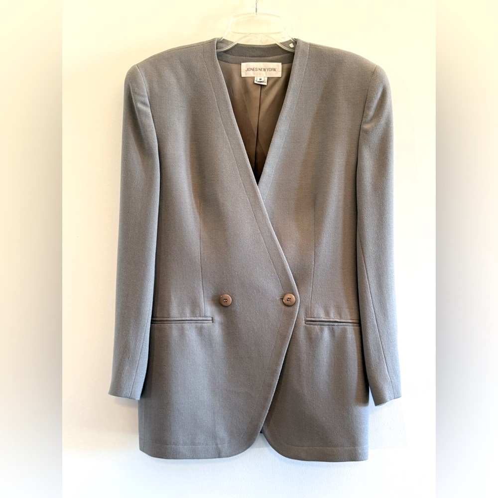 Vtg Jones New York Double-breasted Lined Jacket